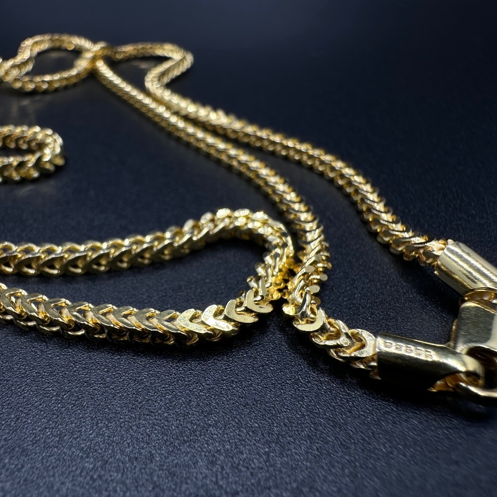 14KT GOLD OVER STERLING SILVER 925 FRANCO NECKLACE